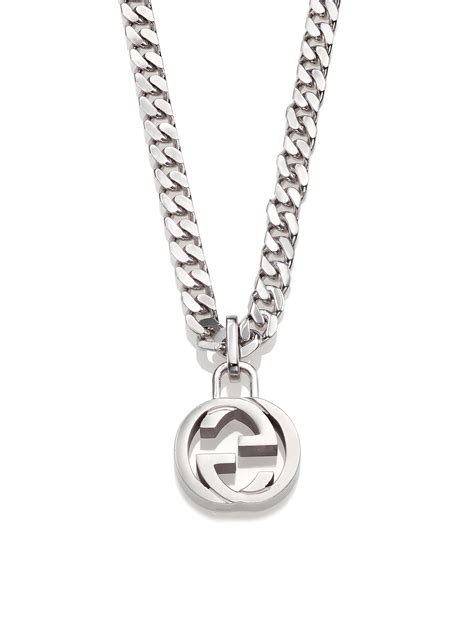 gucci silver necklace men